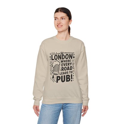 Unisex Heavy Blend™ Crewneck Sweatshirt - London's Pub Leading Roads