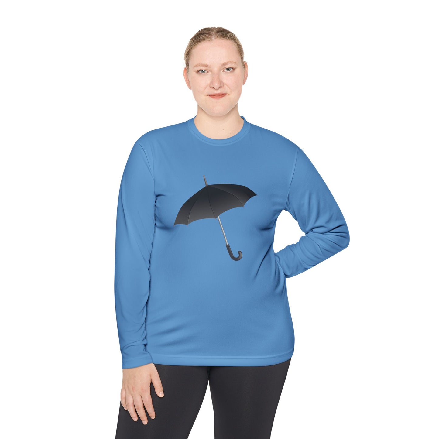 Unisex Long Sleeve Tee - Minimalist Umbrella Design - Casual Comfort for Rainy Days