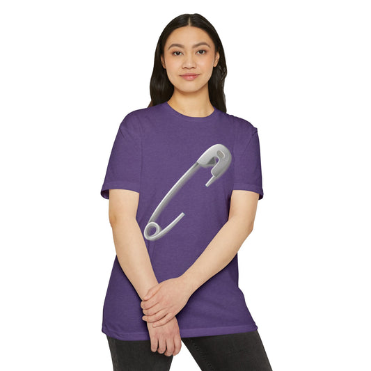 Unisex CVC Jersey T-shirt - Minimalist Safety Pin Design