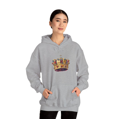 Unisex Heavy Blend™ Hooded Sweatshirt - British Royal Crown - Symbol of Regal Elegance and Authority