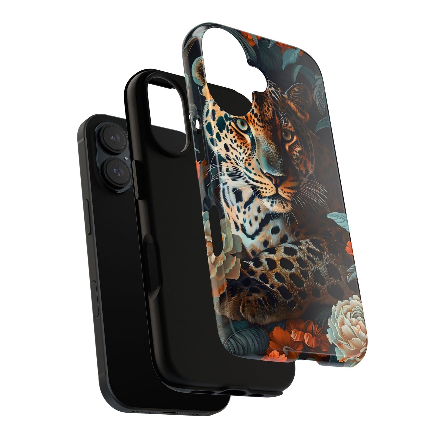 Wildlife Phone Case with Leopard Design | Tough Cases, Animal Prints, Floral Phone Cover, Gift for Nature Lovers, Unique Phone Accessories