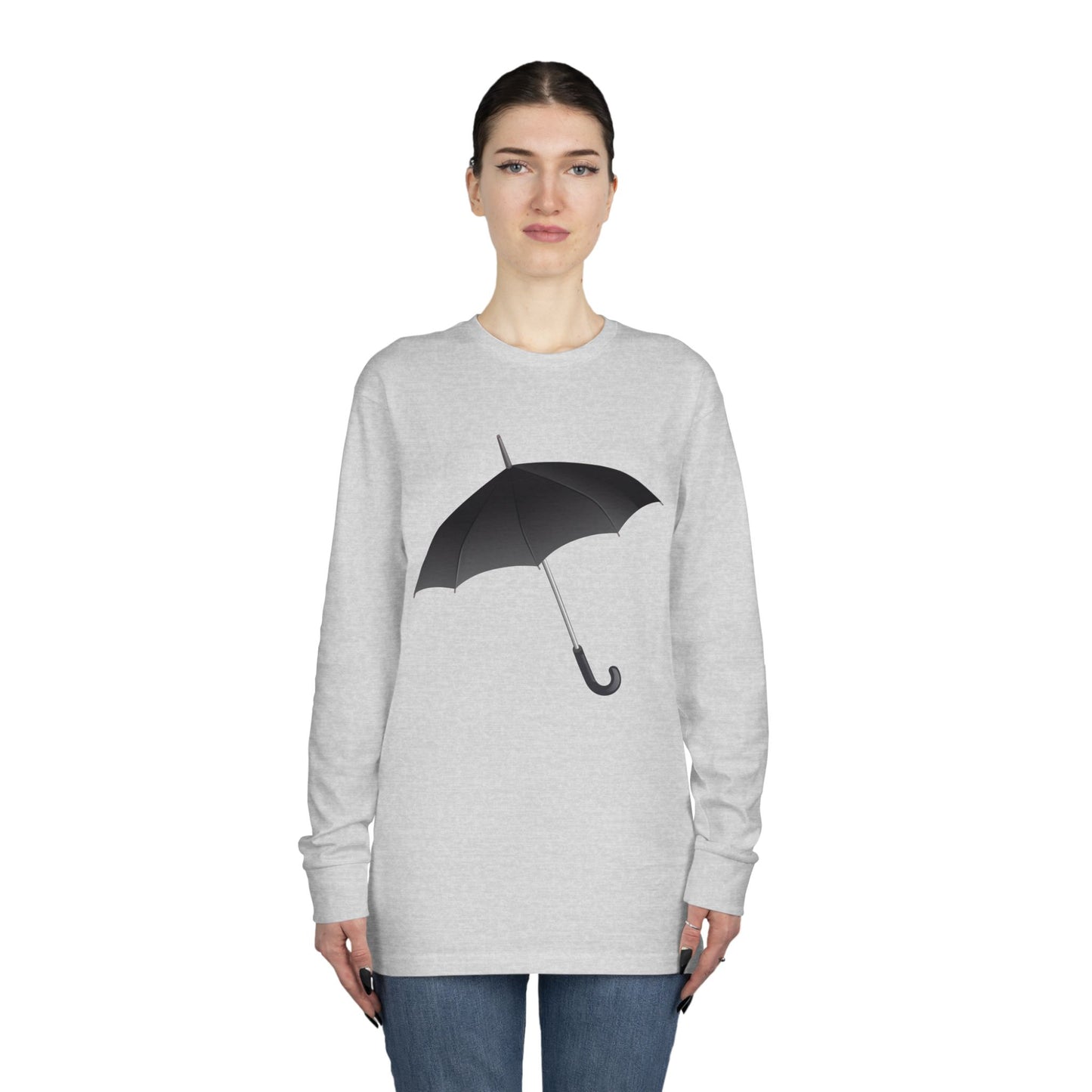 Long Sleeve Crewneck Tee - Elegant British Umbrella