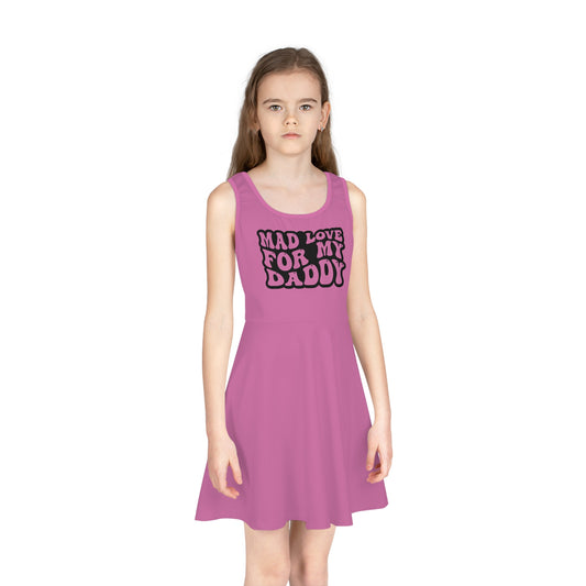 Girls' Sleeveless Sundress - Mad Love for My Daddy Cute Summer Dress