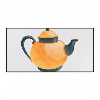 Charming Teapot Desk Mat - Cozy Office Decor, Desk Accessories, Home Office Gift, Tea Lover's Mat, Unique Workstation Design