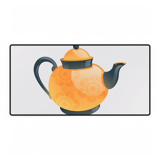 Charming Teapot Desk Mat - Cozy Office Decor, Desk Accessories, Home Office Gift, Tea Lover's Mat, Unique Workstation Design