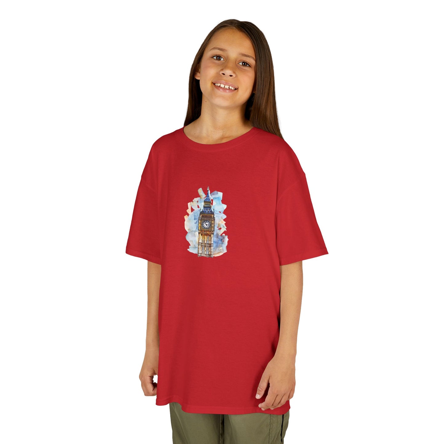 Kids Tee - London's Big Ben Landmark Painting -  Fun Graphic Shirt for Young Explorers