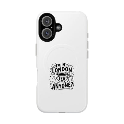 Magnetic Phone Case with London Tea Design, Tough Mobile Cover, Gift for Tea Lovers, Travel Accessory, Unique Phone Protector