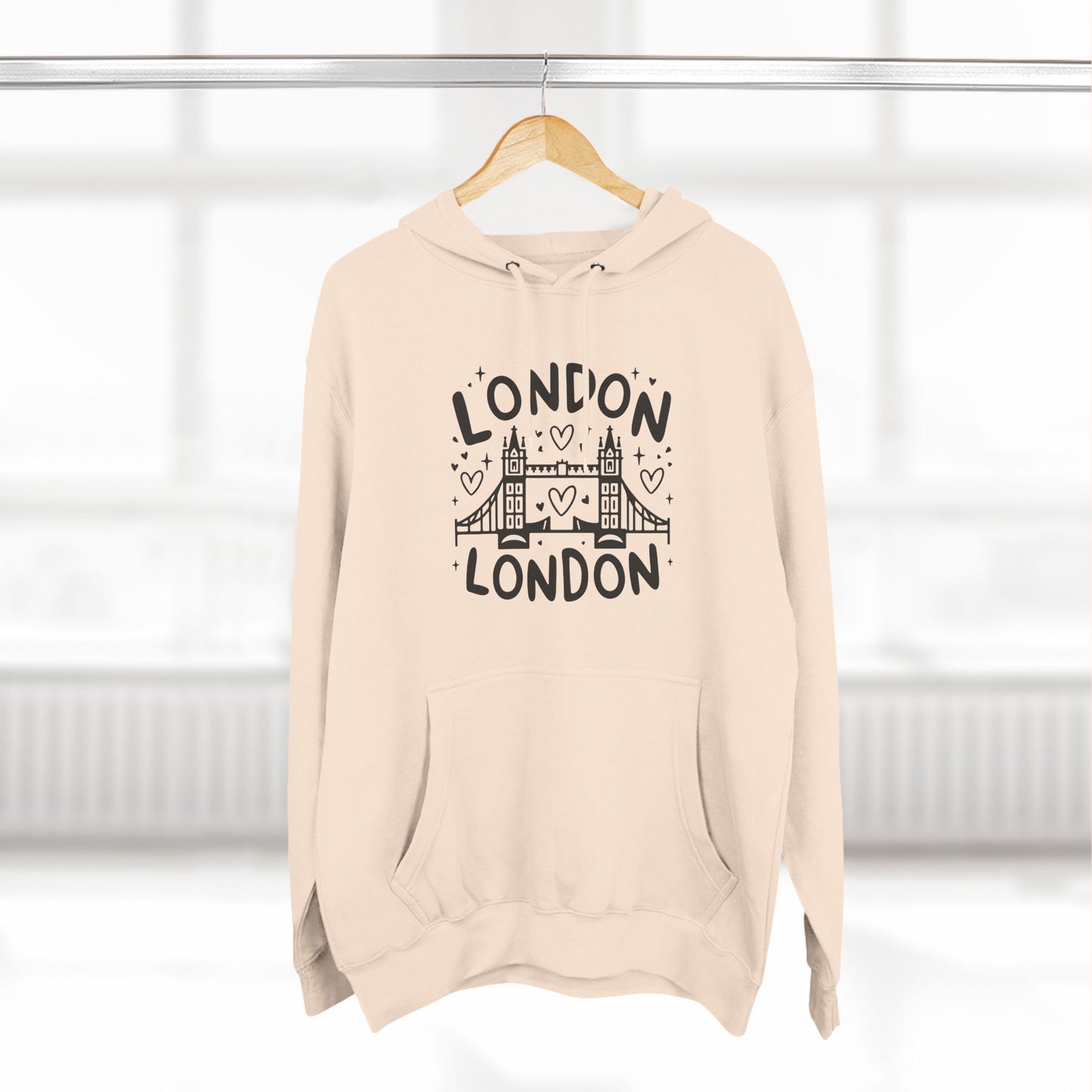 Peaceful London Three-Panel Fleece Hoodie