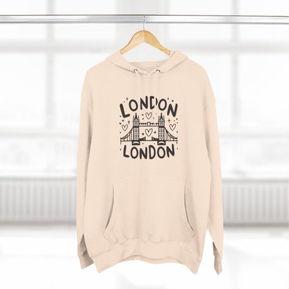 Peaceful London Three-Panel Fleece Hoodie
