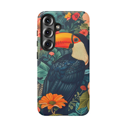 Tropical Toucan Phone Case - Cute Animal Design, Nature Lover Gift, Floral Pattern, Bird Lover Accessory, Summer Vibes