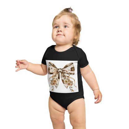 Floral Bow Baby Bodysuit - Cute and Comfortable Newborn Outfit