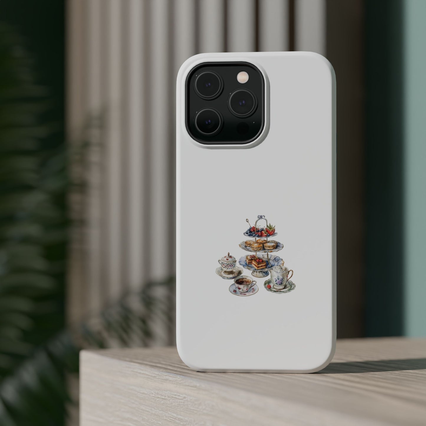 Elegant Tea Party Magnetic Phone Case, Cute Animal Design, Gift for Tea Lovers, Unique Smartphone Accessory, Kitchen Decor