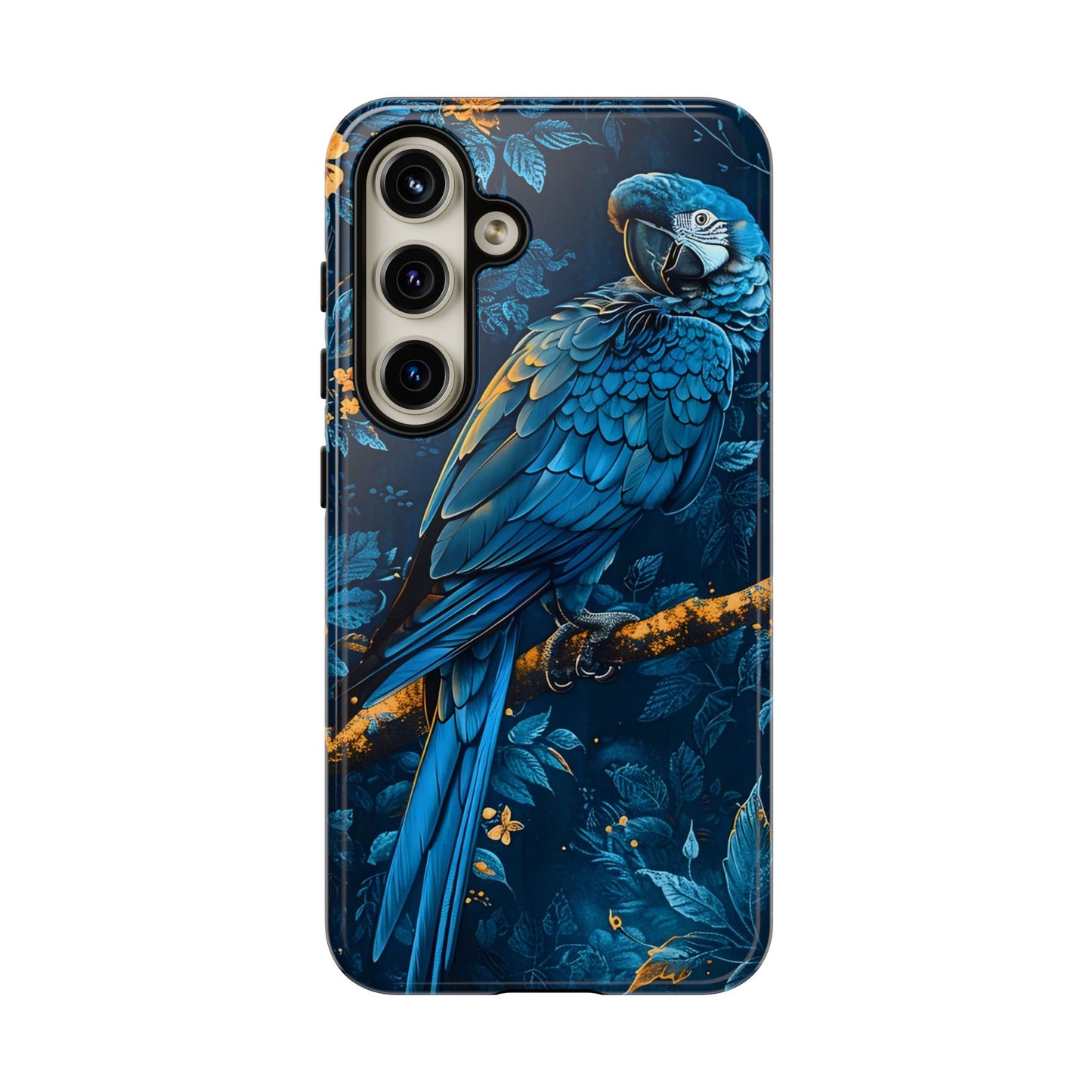 Tough Cases - Vibrant Blue Parrot Phone Case, Tropical Bird Phone Cover, Nature Lover Gift, Eco-Friendly Accessories, Unique Wildlife Decor