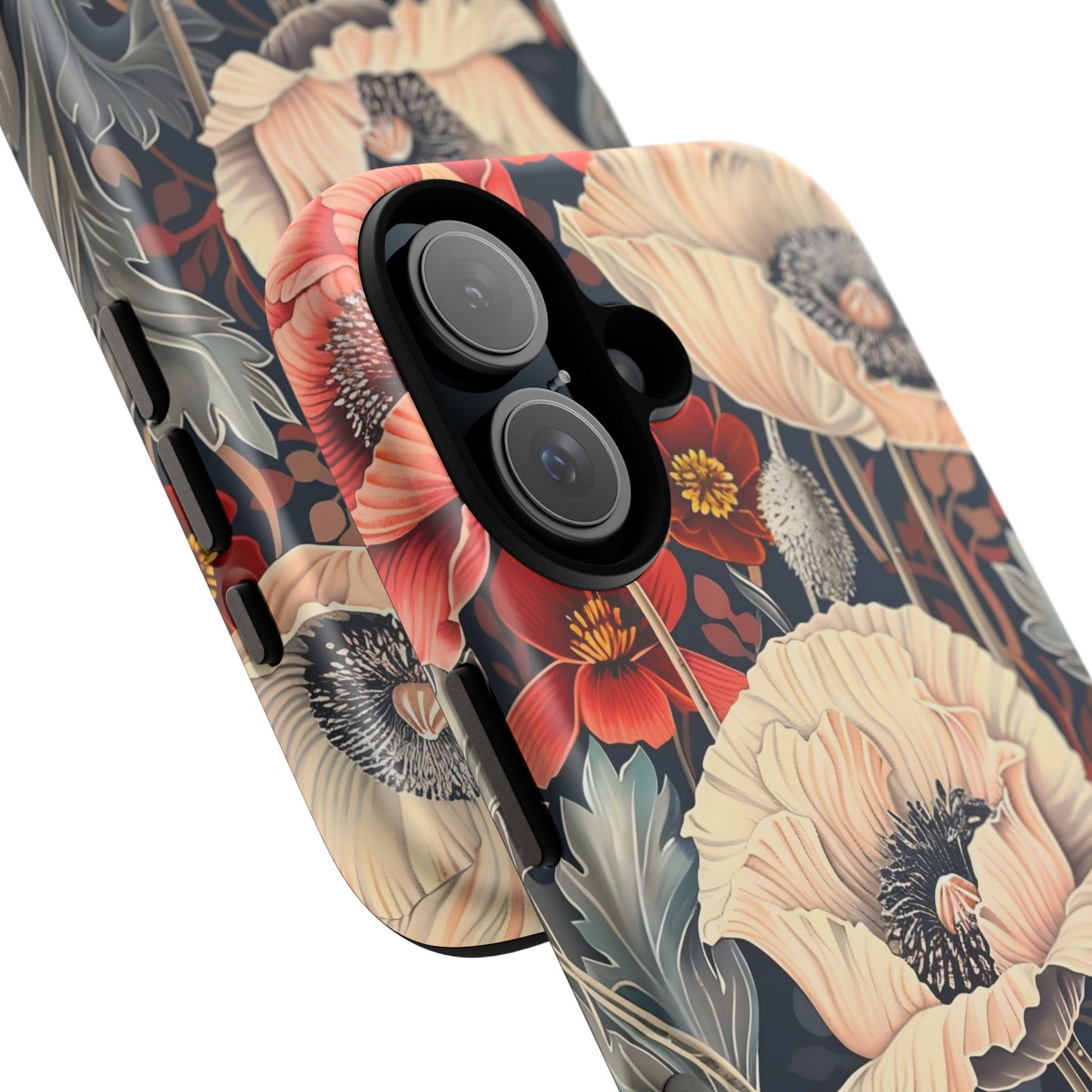 Floral iPhone Case, Tough Phone Cover, Artistic Protection, Flower Design, Unique Gift for Her, Phone Accessory, Trendy Tech