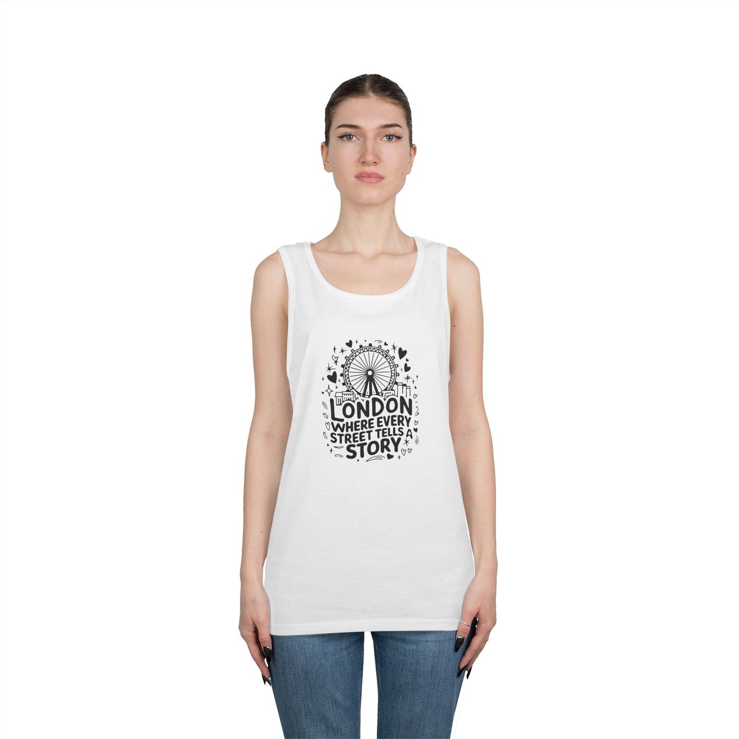 Unisex Heavy Cotton Tank Top - London where every street tells story