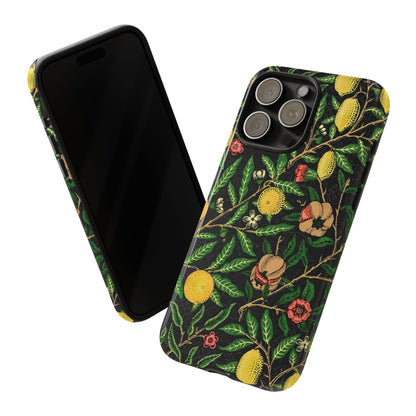 Tough Cases Phone Case, Floral Phone Cover, Tough Phone Protection, Gift for Plant Lovers, Black Background, Eco-Friendly Design
