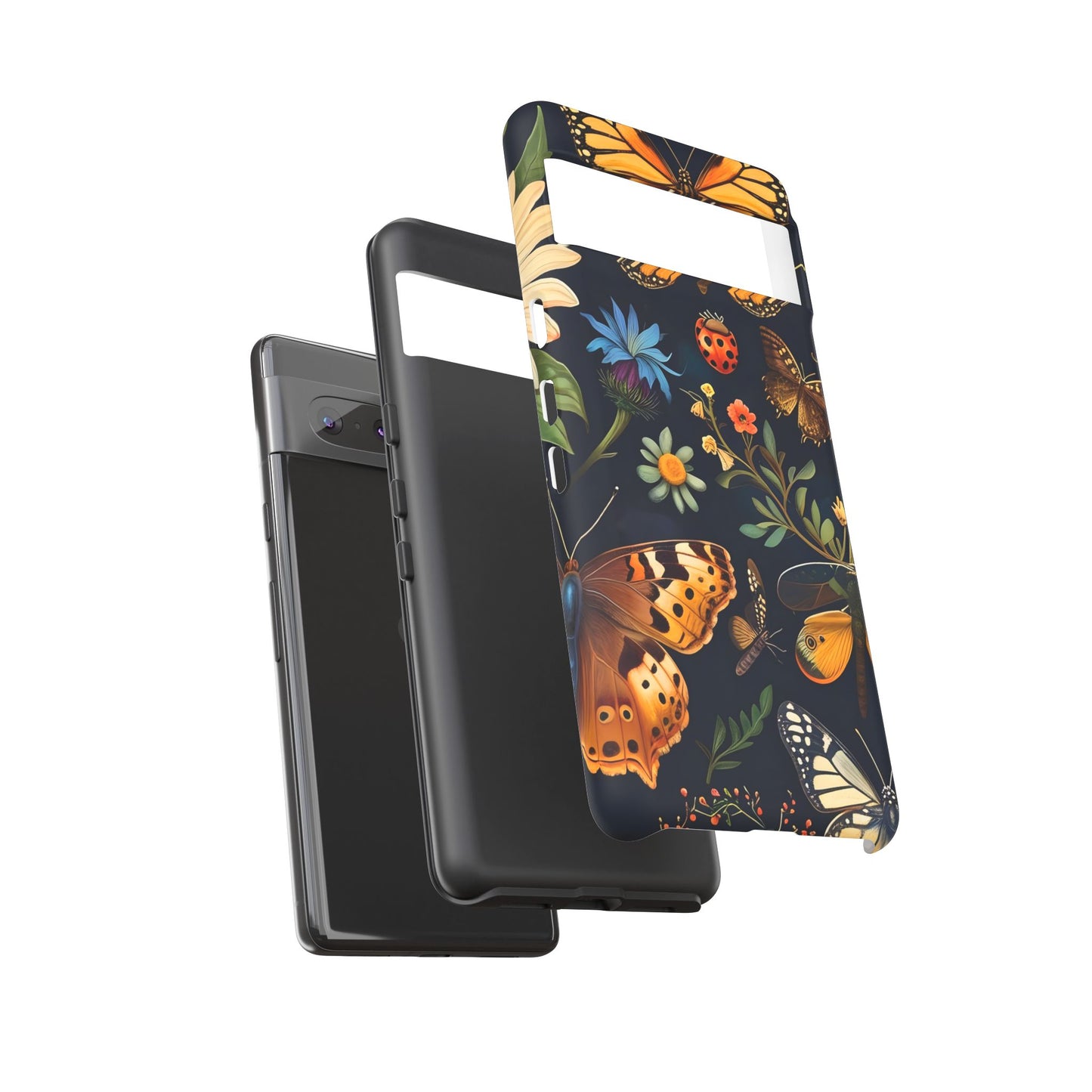 Nature-Inspired Phone Case | Floral Butterfly Design, Tough Phone Cover, Gift for Nature Lovers, Cute Butterfly Case, Home Decor