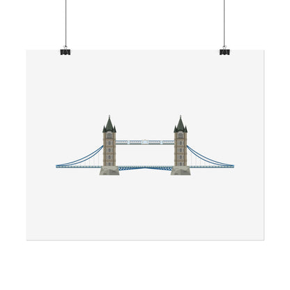Tower Bridge Rolled Poster, London City Decor, Wall Art, Gift for Travelers, Home Aesthetic, UK Wall Art