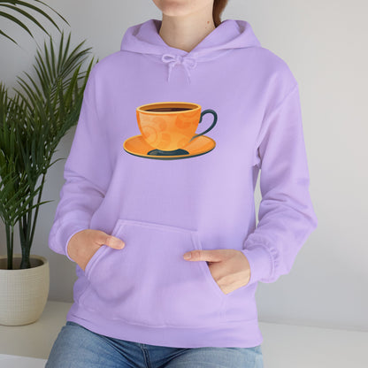 Unisex Heavy Blend™ Hooded Sweatshirt - Elegant British Tea Cup - Classic Tea Time Style