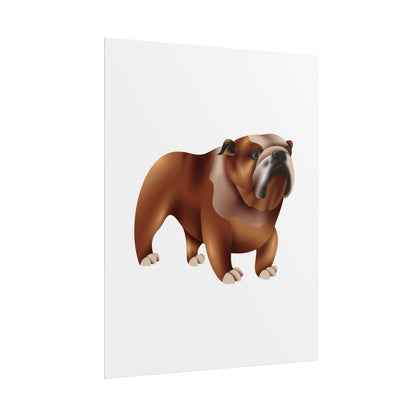 Bulldog Rolled Poster Art | Dog Lover’s Wall Decor | Unique Gift for Pet Owners | Living Room or Office Decor