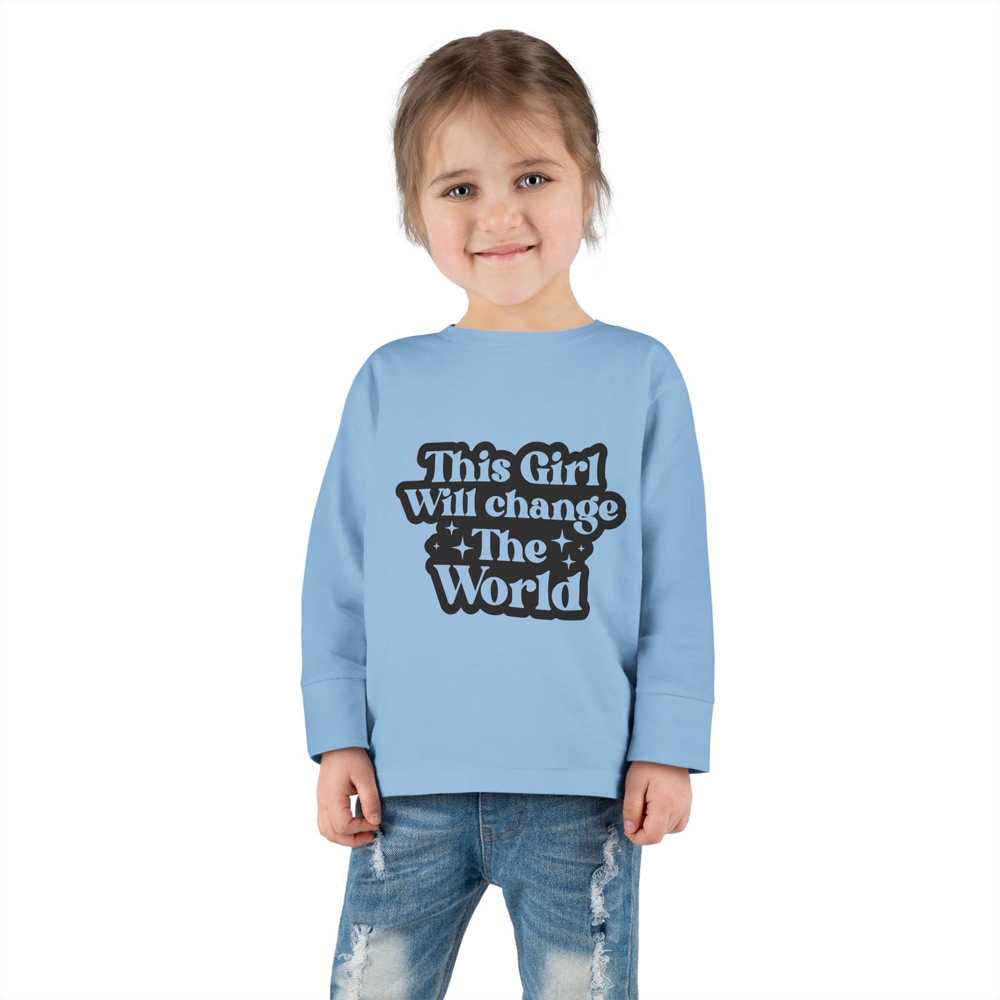 Empowering Toddler Long Sleeve Tee - "This Girl Will Change The World"