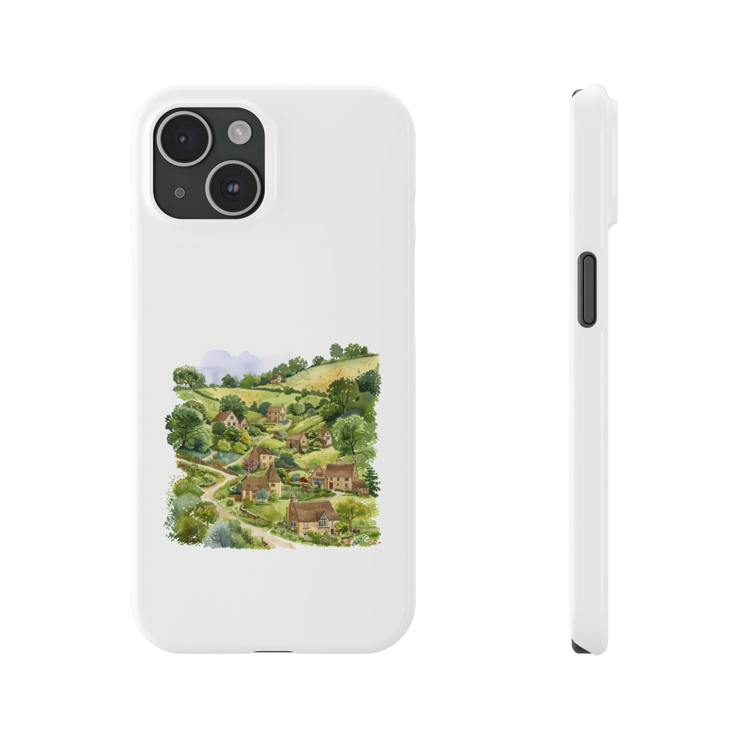 Charming Village Slim Phone Cases - Farmhouse Aesthetic, Rural Life Decor, Nature Gift, Perfect for Travelers