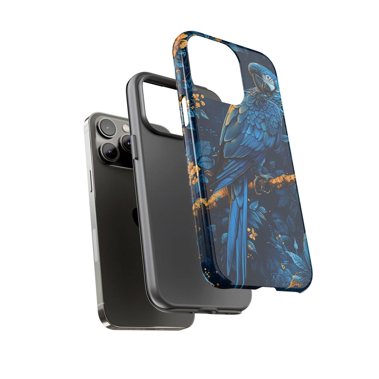 Tough Cases - Vibrant Blue Parrot Phone Case, Tropical Bird Phone Cover, Nature Lover Gift, Eco-Friendly Accessories, Unique Wildlife Decor