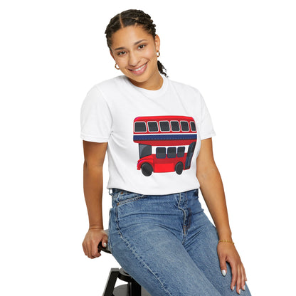 Unisex Garment-Dyed T-shirt - All Aboard! The Classic London Double-Decker