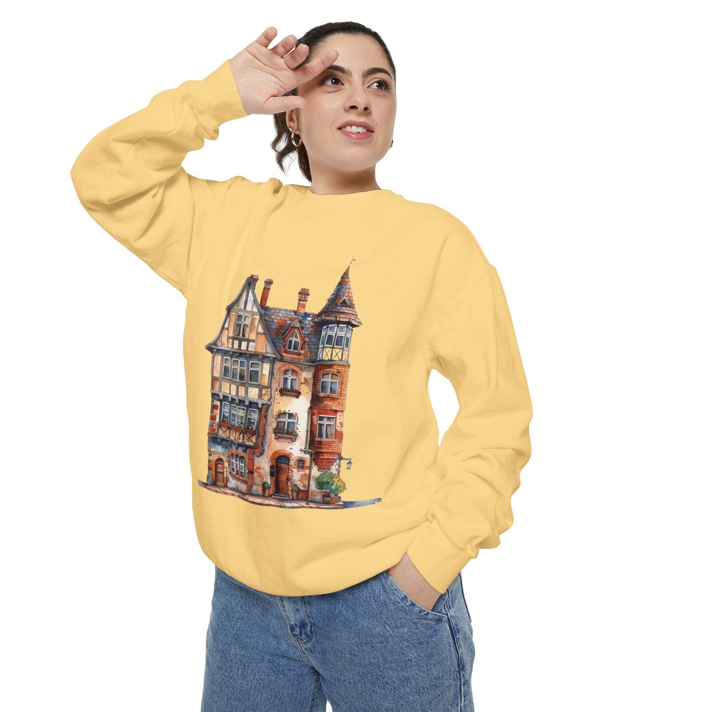 Unisex Garment-Dyed Sweatshirt - British Village House Elegance