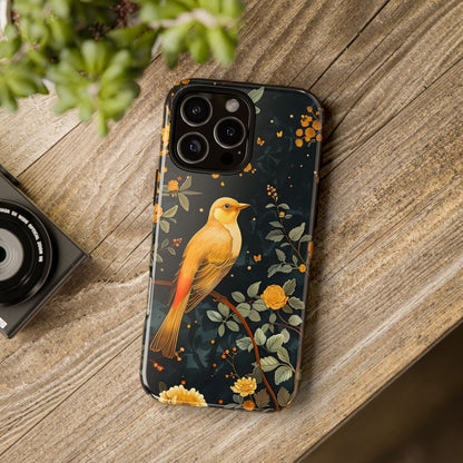 Floral Phone Case, Tough Cases with Bird Design, Nature Lover Gift, Stylish Protection, Birthday Present, Floral Phone Cover