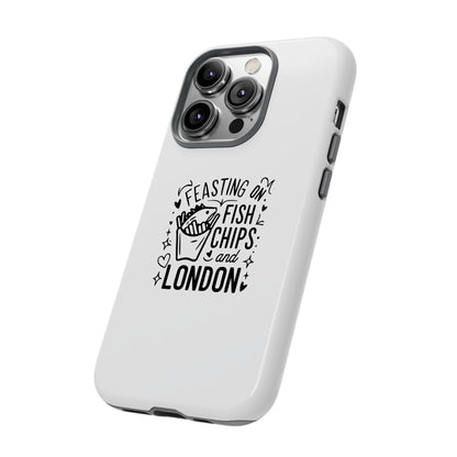 London Fish & Chips Phone Case, Tough Cases with Fun Design for Food Lovers, Unique Gift for Travelers, Cell Phone Accessories
