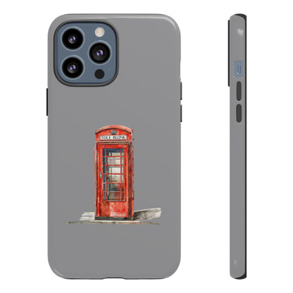 Red Phone Booth Phone Case, Vintage Style Case, Tough Cases for Gifts, Quirky Phone Accessories, Travel Lover's Gift