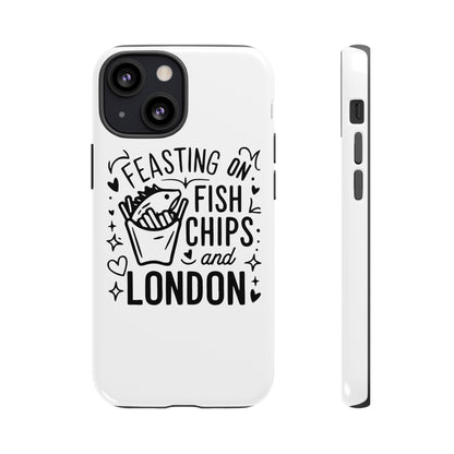 London Fish & Chips Phone Case | Fun Gift for Foodies, Travel Lovers, London Souvenir, Unique Accessories, Personalization Option