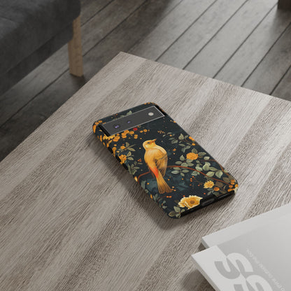Floral Phone Case, Tough Cases with Bird Design, Nature Lover Gift, Stylish Protection, Birthday Present, Floral Phone Cover