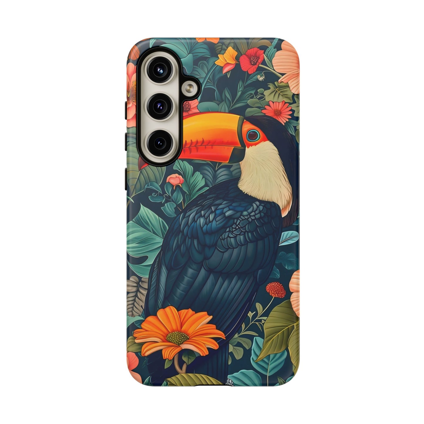 Tropical Toucan Phone Case - Cute Animal Design, Nature Lover Gift, Floral Pattern, Bird Lover Accessory, Summer Vibes
