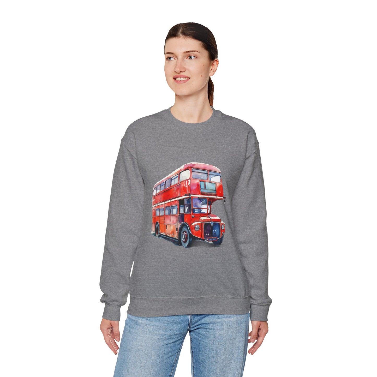 Unisex Heavy Blend™ Crewneck Sweatshirt - Iconic Journeys - London’s Red Double-Decker