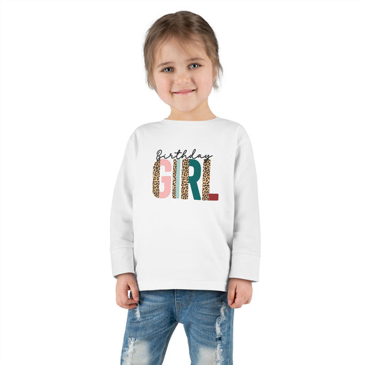 Birthday Girl Toddler Long Sleeve Tee - Cute Party Shirt for Little Ones