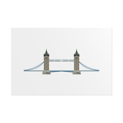 Tower Bridge Rolled Poster, London City Decor, Wall Art, Gift for Travelers, Home Aesthetic, UK Wall Art