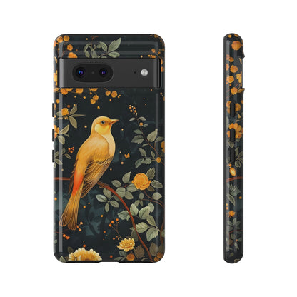 Floral Phone Case, Tough Cases with Bird Design, Nature Lover Gift, Stylish Protection, Birthday Present, Floral Phone Cover