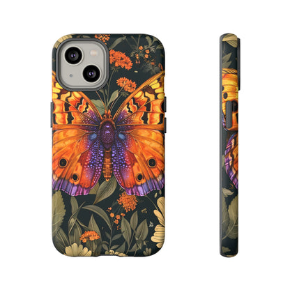 Butterfly Phone Case, Tough Cases for Nature Lovers, Vibrant Floral Design, Gift for Her, Cute Phone Accessories, Butterfly Artwork