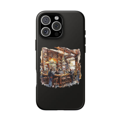 Artistic Phone Case - Cozy Pub Vibe, Trendy Smartphone Accessory, Gift for Friends, Modern Design, Durable Protection