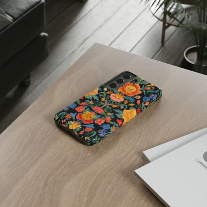 Floral Phone Case - Tough Cases, Flower Pattern Phone Cover, Nature Lover Gift, Stylish Protective Case, Colorful Floral Design