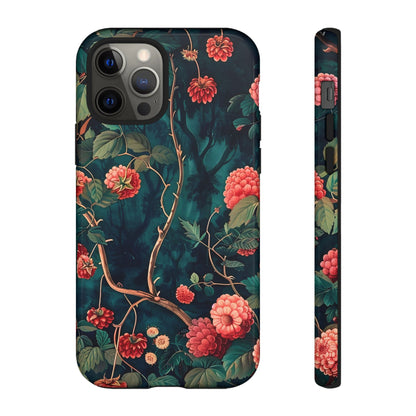 Floral Tough Phone Case with Vibrant Berry Design, Protective iPhone Skin, Gift for Nature Lovers, Elegant Tech Accessory, Unique Gift Idea