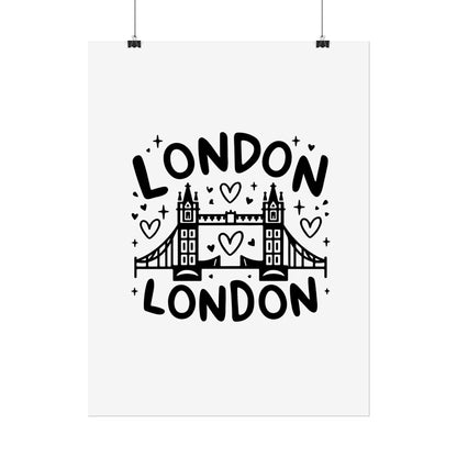 Charming London Rolled Poster for Home Decor, Wall Art, Travel Gift, Office Wall Decor, London Themed Decoration