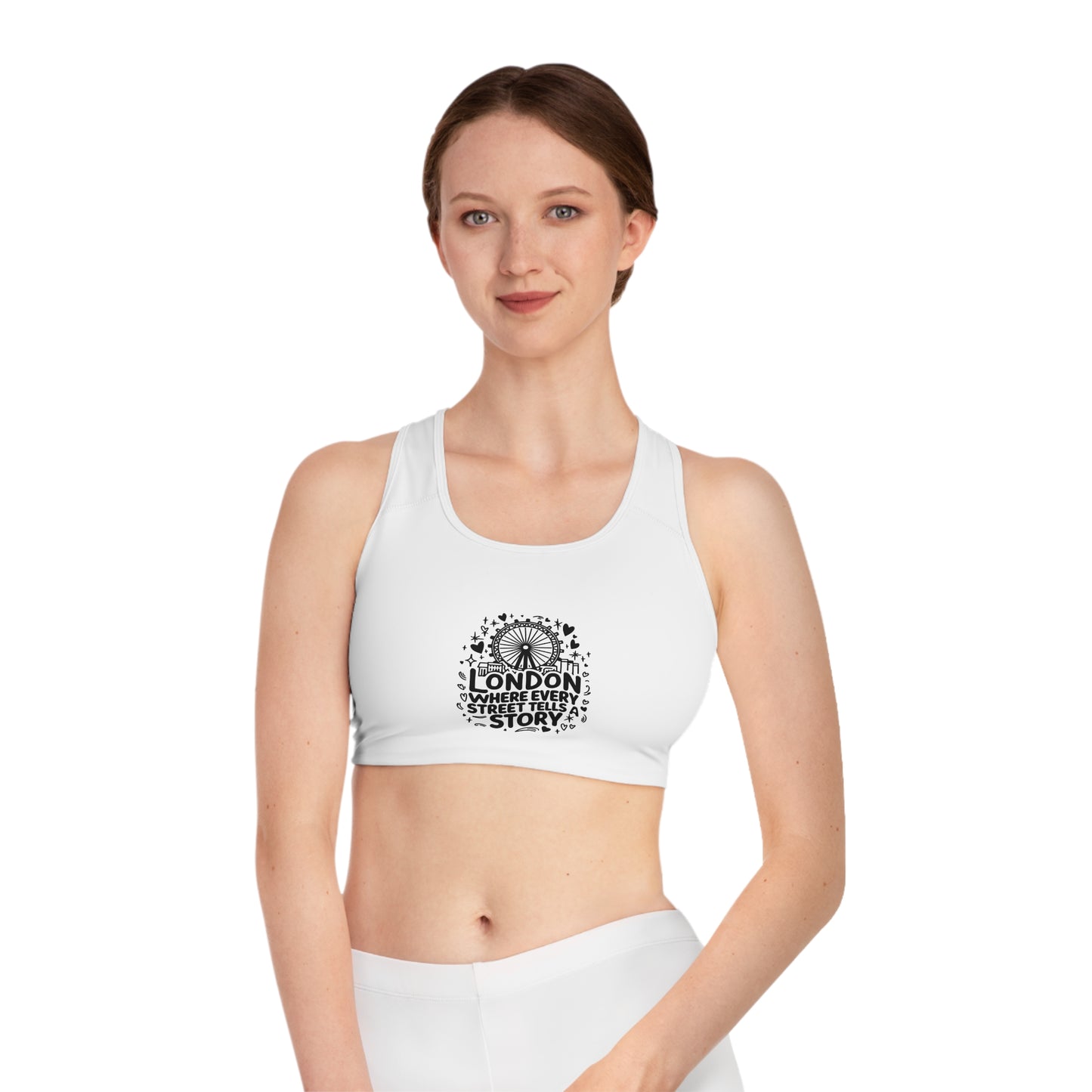 Sports Bra - London Story - Motivational Activewear for Fitness Enthusiasts