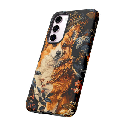 Corgi Floral Phone Case - Tough Cases for Dog Lovers, Cute Pet Accessories, Gift for Dog Owners, Floral Design, Personalized Tech Cover