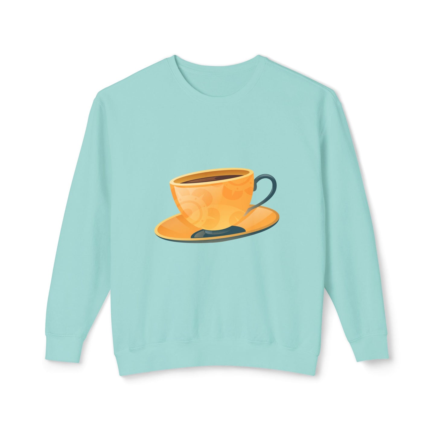 Unisex Lightweight Crewneck Sweatshirt - Elegant British Tea Cup - Classic Tea Time Styled
