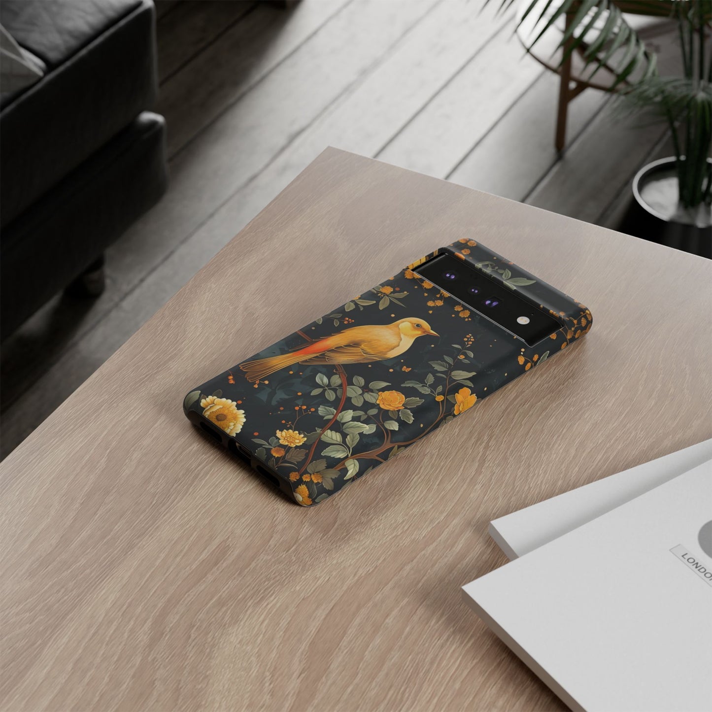 Floral Phone Case, Tough Cases with Bird Design, Nature Lover Gift, Stylish Protection, Birthday Present, Floral Phone Cover