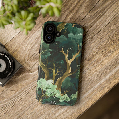 Forest Green Phone Case, Nature-Inspired Tough Cases, Eco-Friendly Gift, Outdoor Lover Accessory, Unique Phone Cover