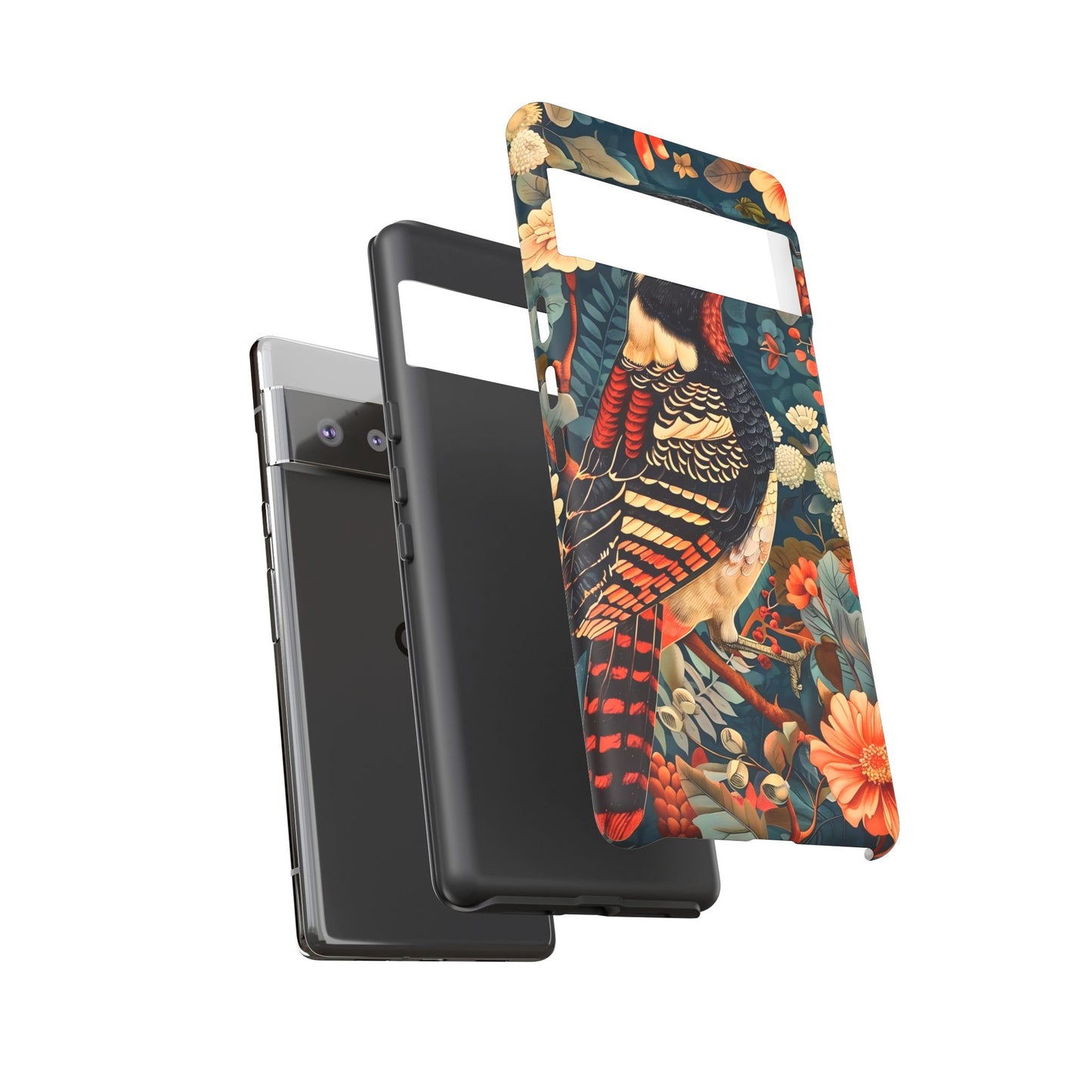 Nature-Inspired Phone Case with Floral Art, Tough Phone Cover, Protective Case, Gift for Nature Lovers, Unique Phone Accessory